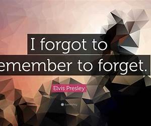 I Forget to Remember I Forget to Remember