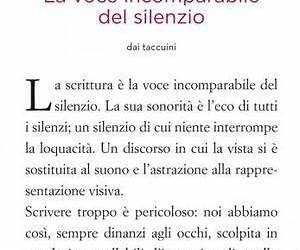 La voce incomparabile del silenzio. Dai taccuini